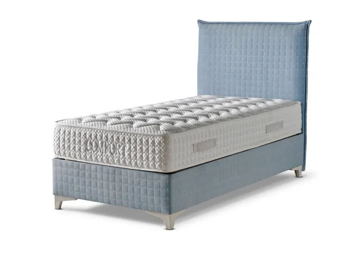 Comfort Blue 90 cm Single Divan Base Headboard CB3215