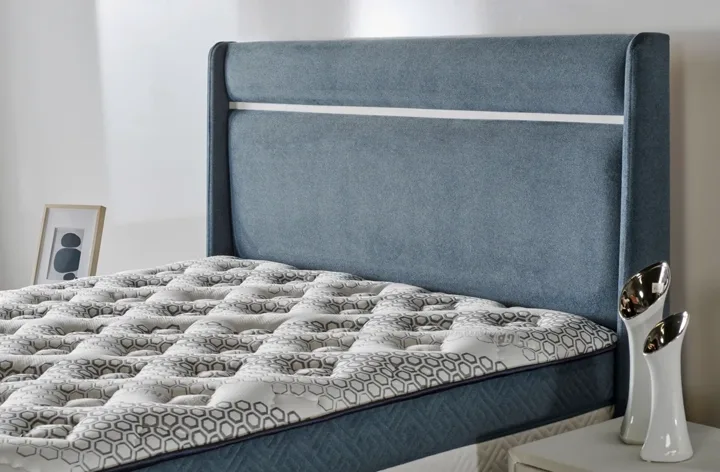Aspendos Blue 120 cm Single Divan Base Headboard CB3211