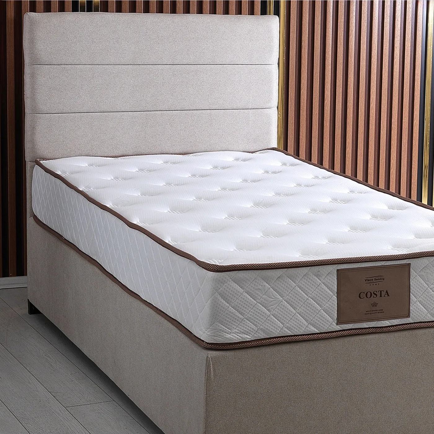 Pepe 120x200 Single Guest Bed Divan Base & Headboard Set PV1416