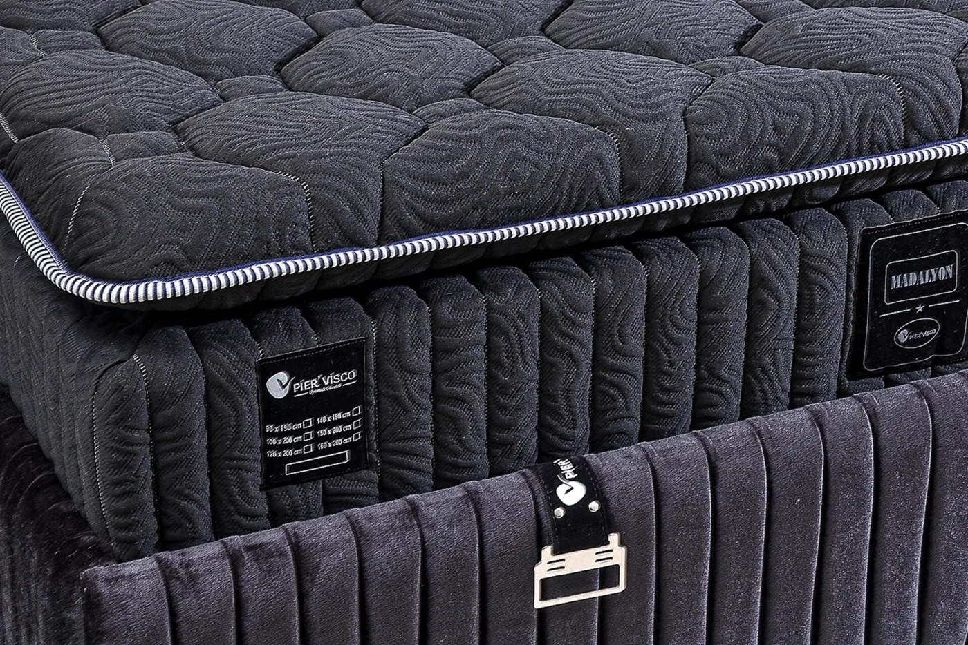 Madalyon 100x200 Single Mattress, Divan Base & Headboard Set PV1413