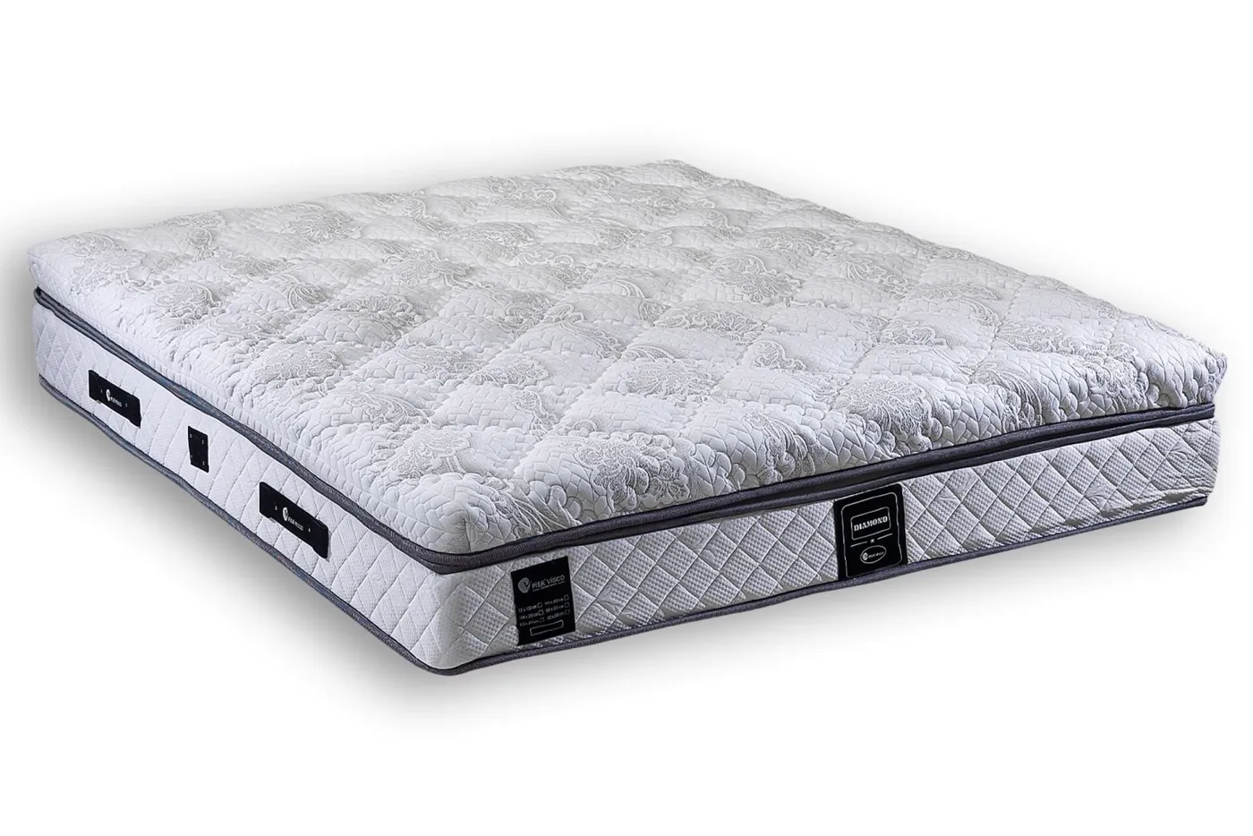 Diamond 150x200 Double Mattress, Divan Base & Headboard Set PV1411