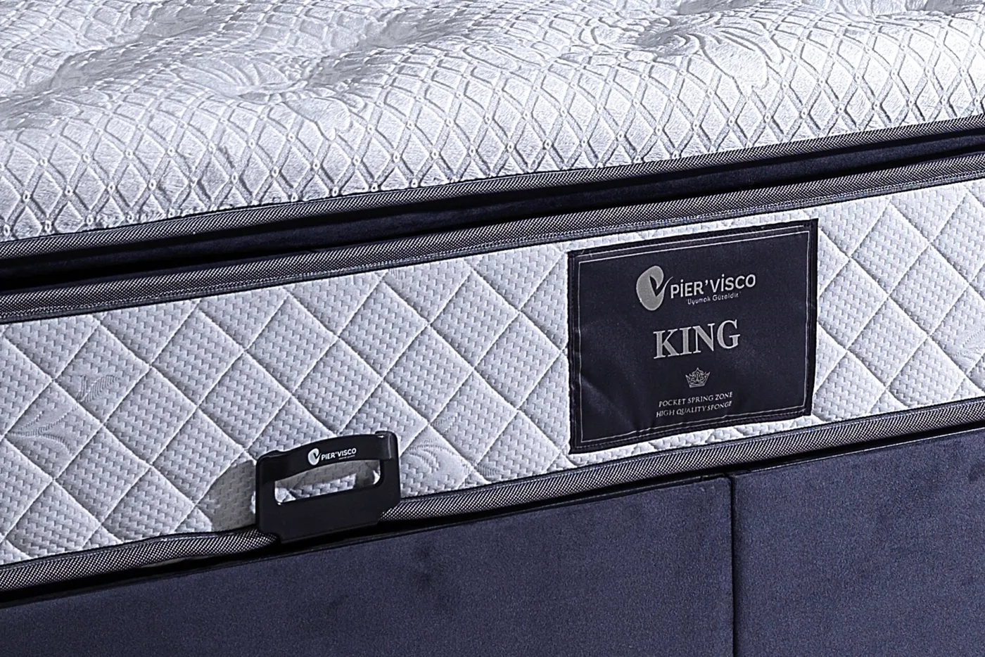 King 180x200 Double Mattress, Divan Base & Headboard Set PV1409