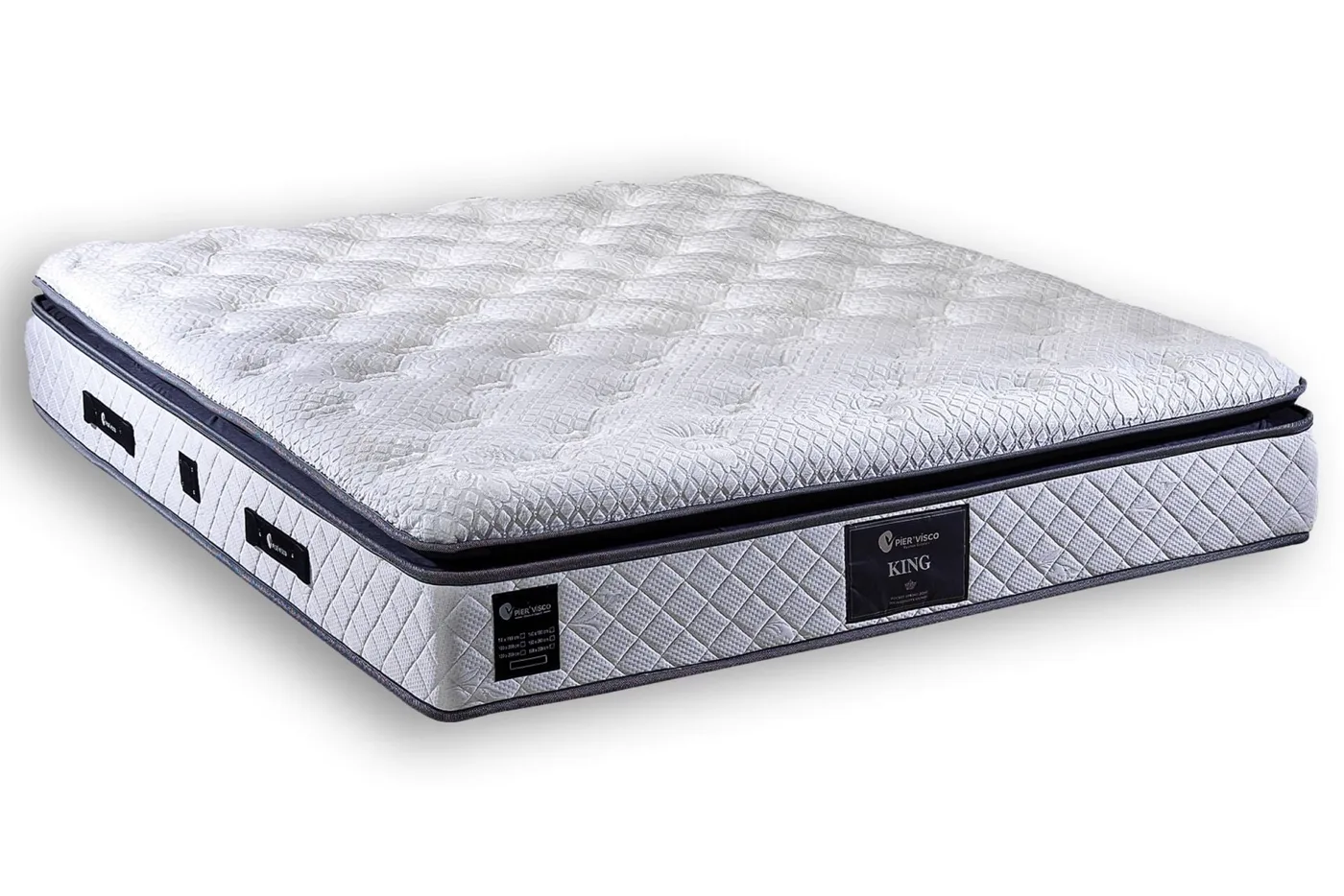 King 180x200 Double Mattress, Divan Base & Headboard Set PV1409
