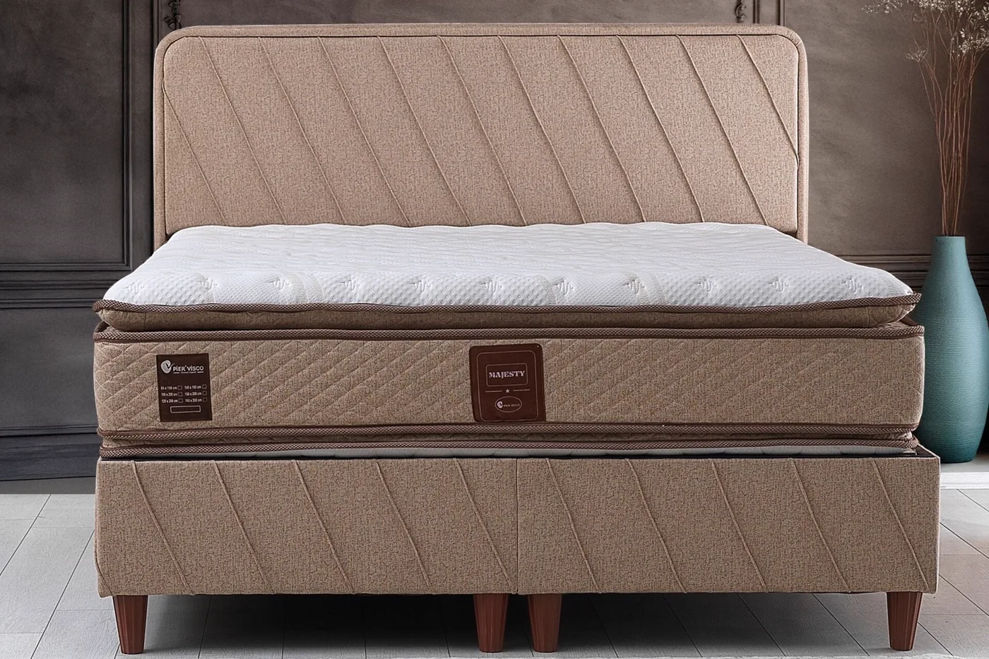 Majesty 160x200 Double Mattress, Divan Base & Headboard Set PV1408