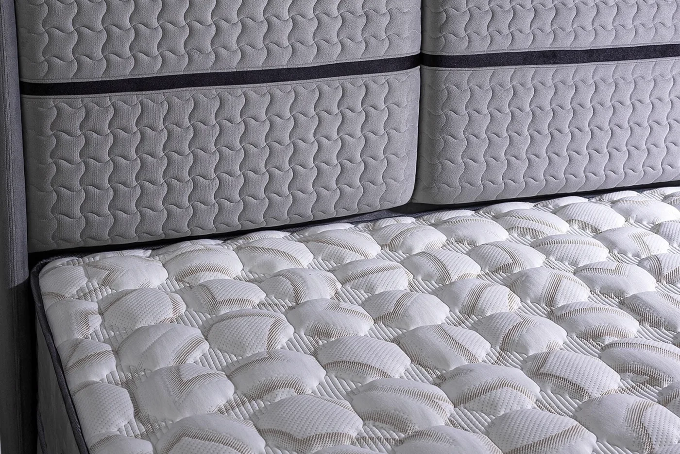 Gold Visco 160x200 Double Mattress, Divan Base & Headboard Set PV1407