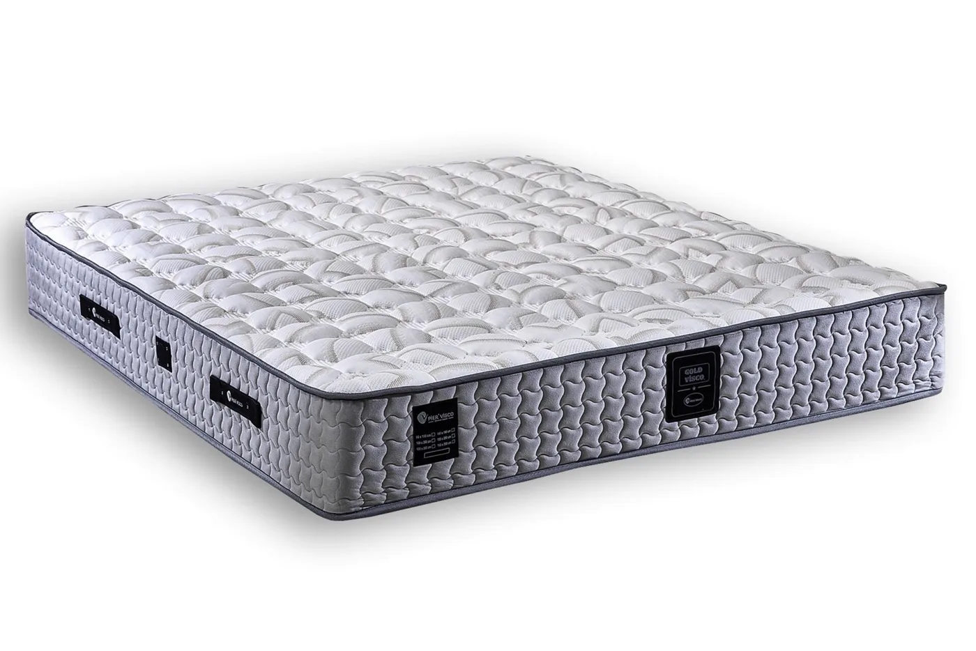 Gold Visco 140x190 Double Mattress, Divan Base & Headboard Set PV1407