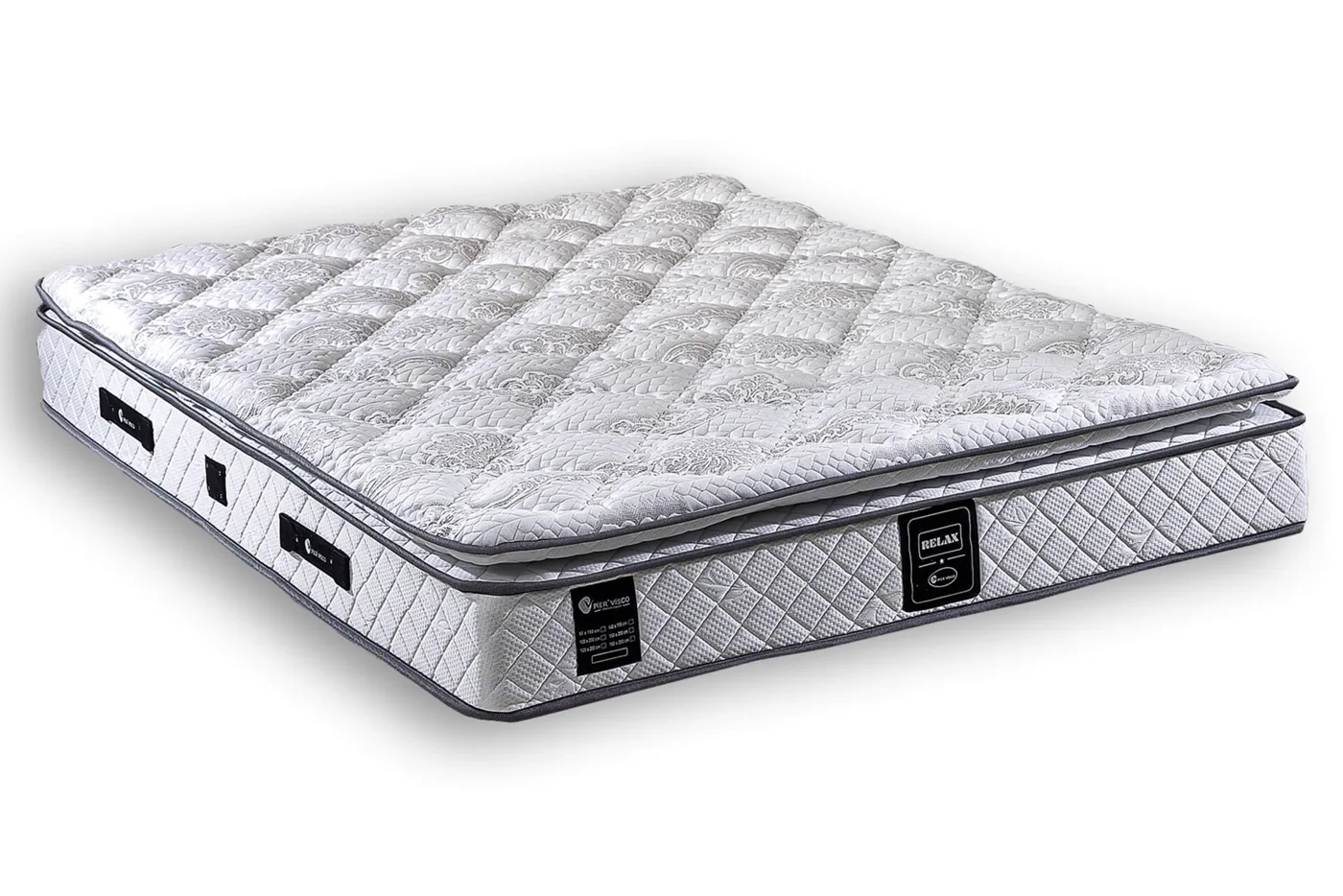 Relax 150x200 Double Mattress, Divan Base & Headboard Set PV1405