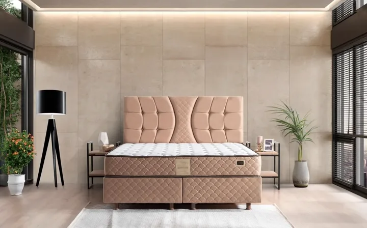 Kiamond Coffee 150x200 Double Divan Base & Headboard Set MBL1422