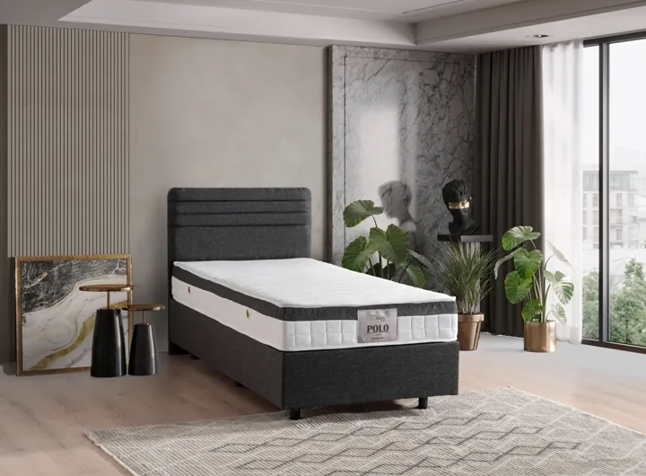 Polo Anthracite 90x200 Single Divan Base MBL1224