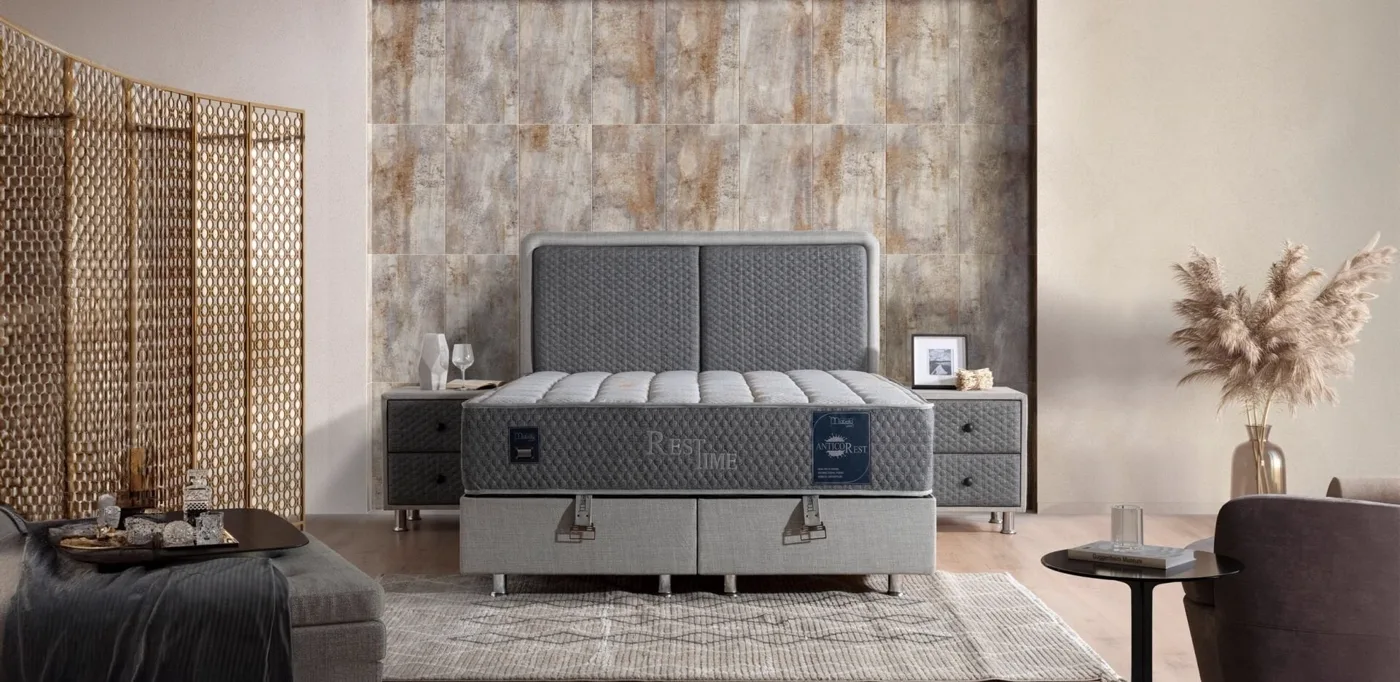 Rest Time 150x200 matelas 2 places, sommier et ensemble tête de lit MBL1026