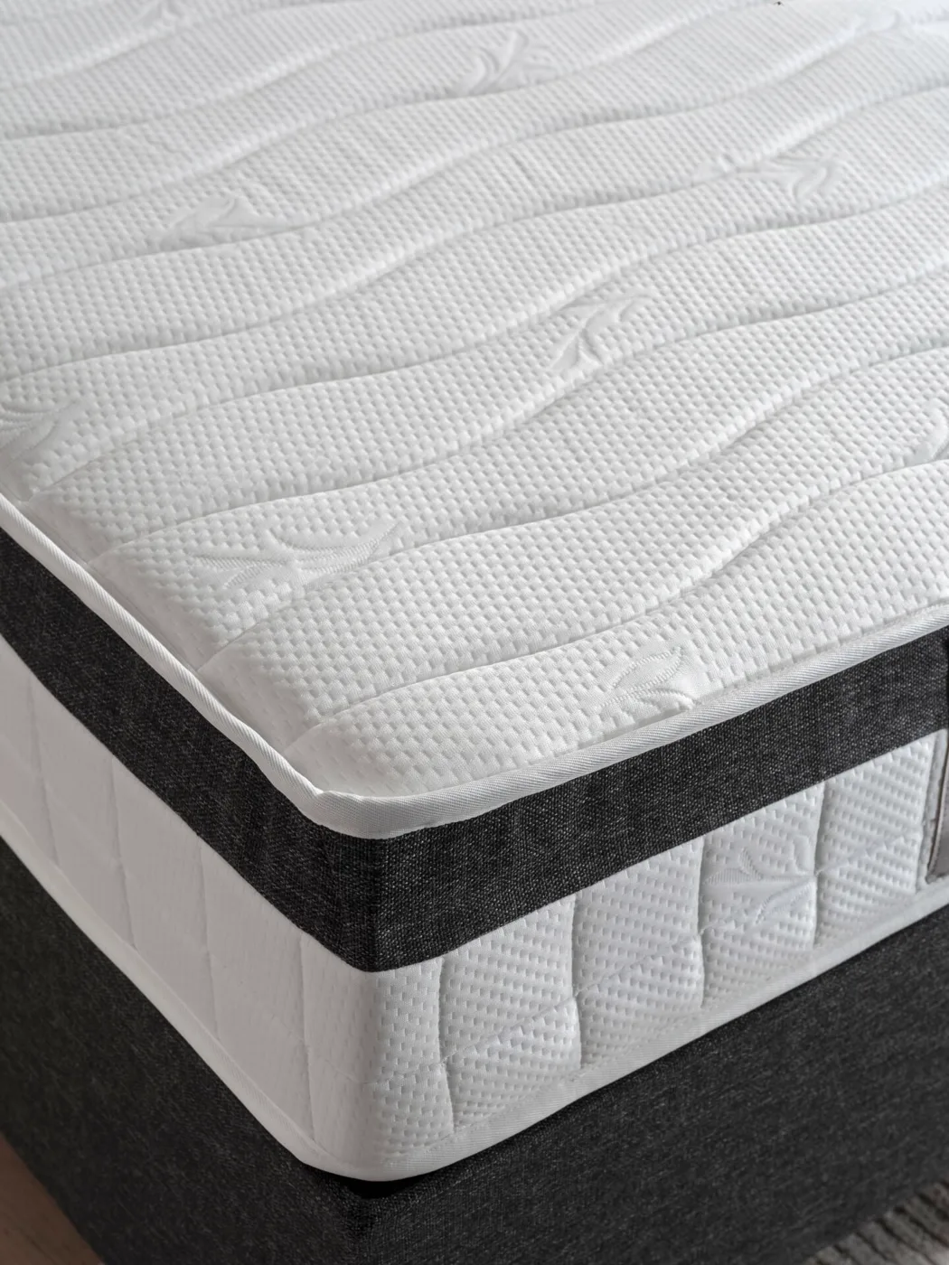 Polo Anthracite 90x190 Single Mattress, Divan Base & Headboard Set MBL1024