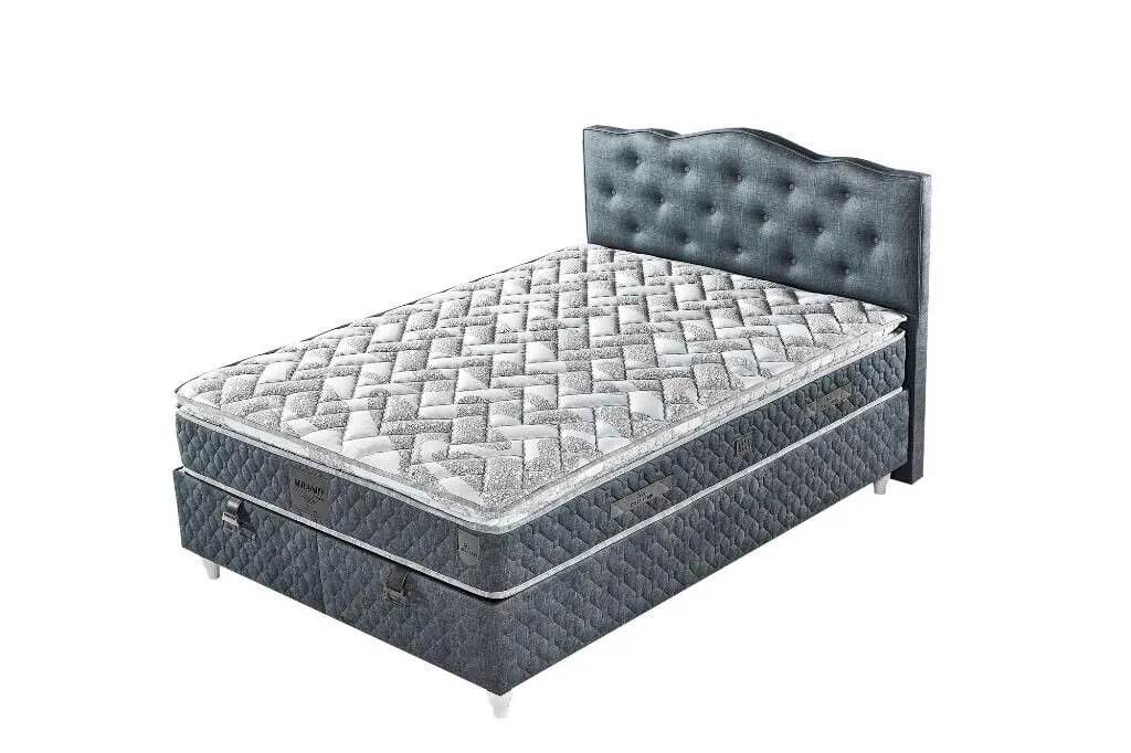 Button 160X200 Double Mattress, Divan Base, Headboard Set EY2009