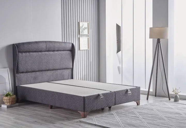 Vita Anthracite 100x200 Single Divan Base and Headboard Set CB2432