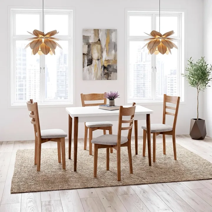 Zen White Table & Tepeli Chair Set HDR1265