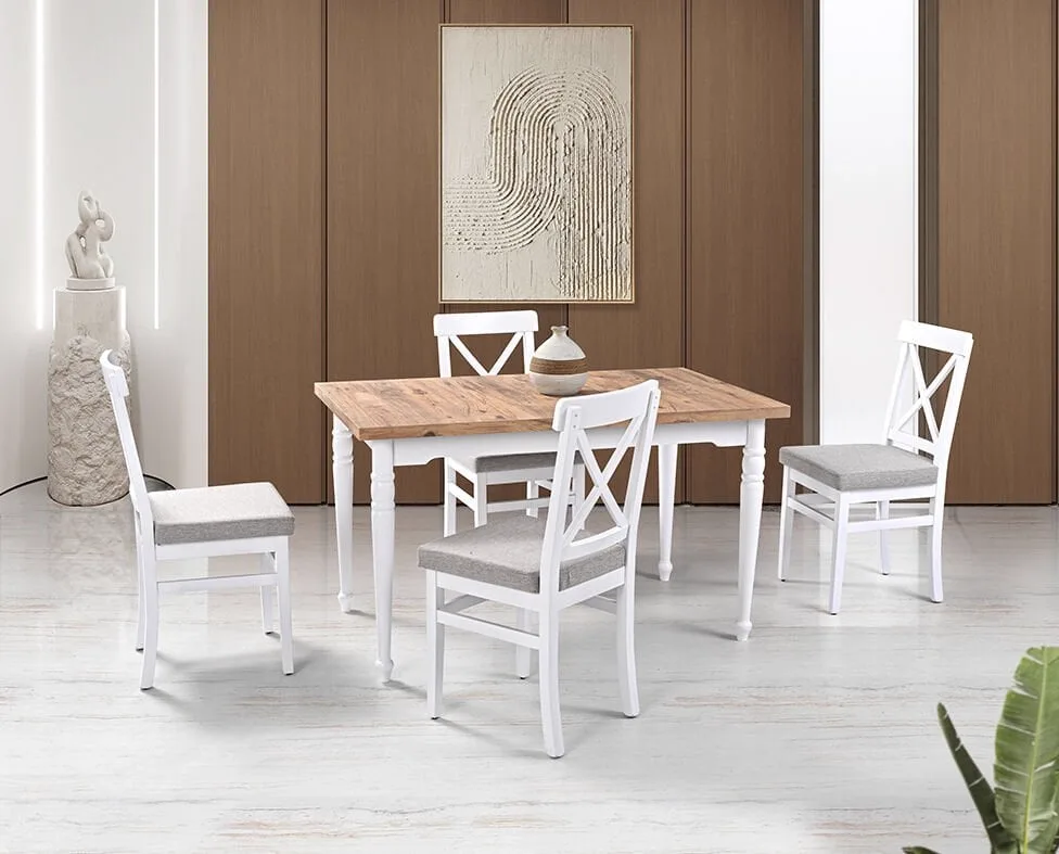 Rustic Antique Table & Rustic Chair Set HDR1240