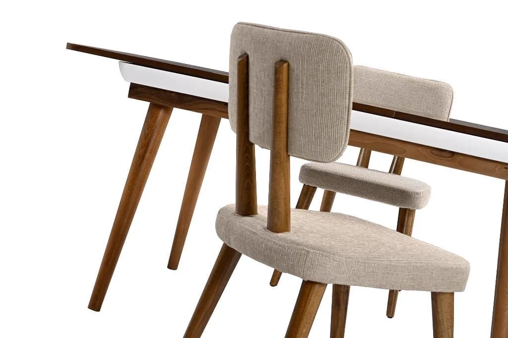 Milano White Table & Derin Chair Set HDR1228