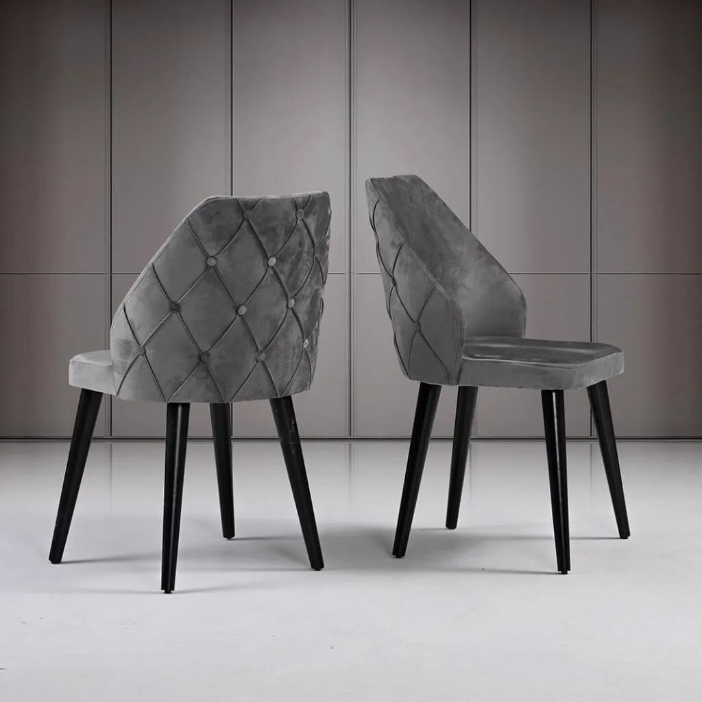 Nil Black Table & Latina Chair & Ruya Bench Set HDR1223