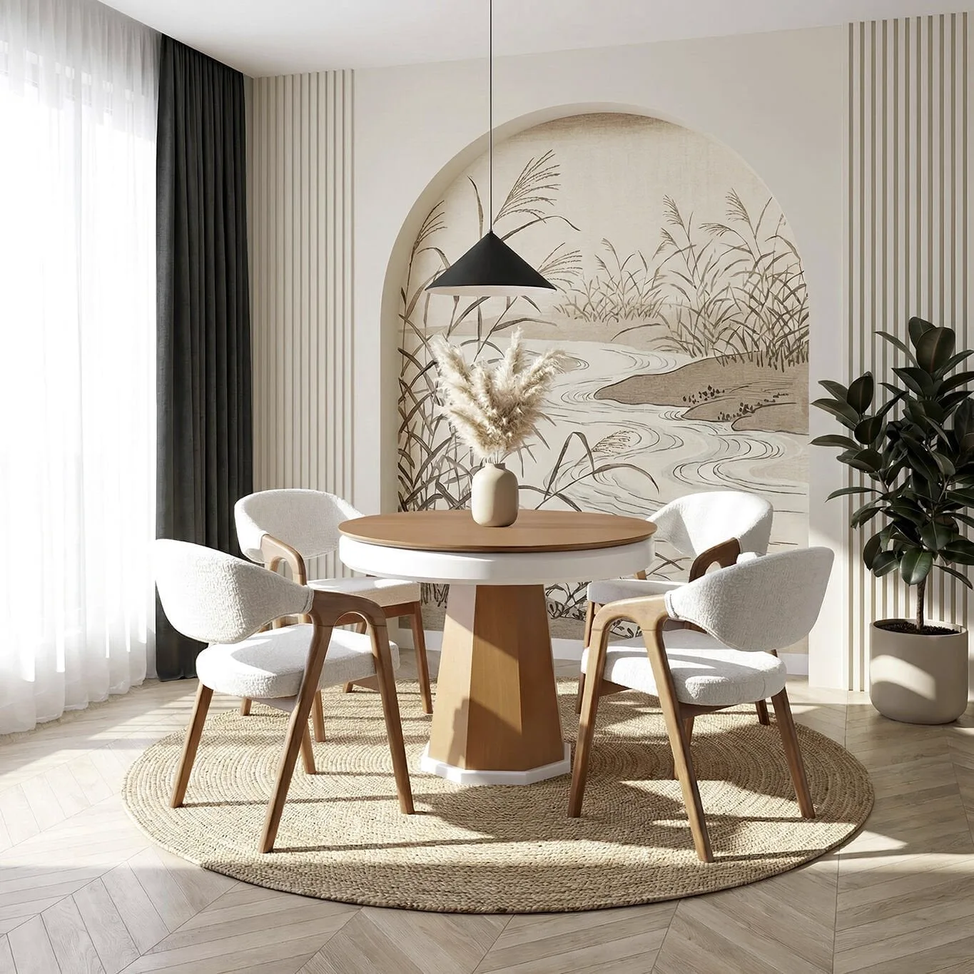 Hayal Nature Round Table & Nova Chair Set HDR1205