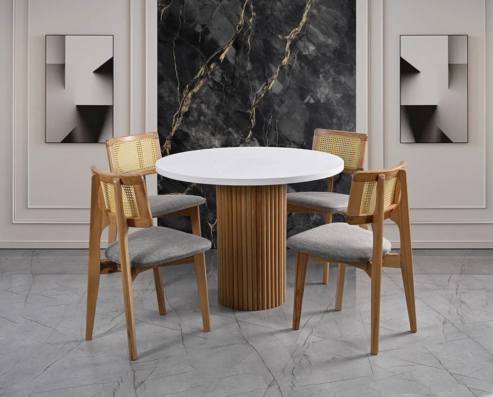 Polo Round Table & Yonca Wicker Chair Set HDR1210