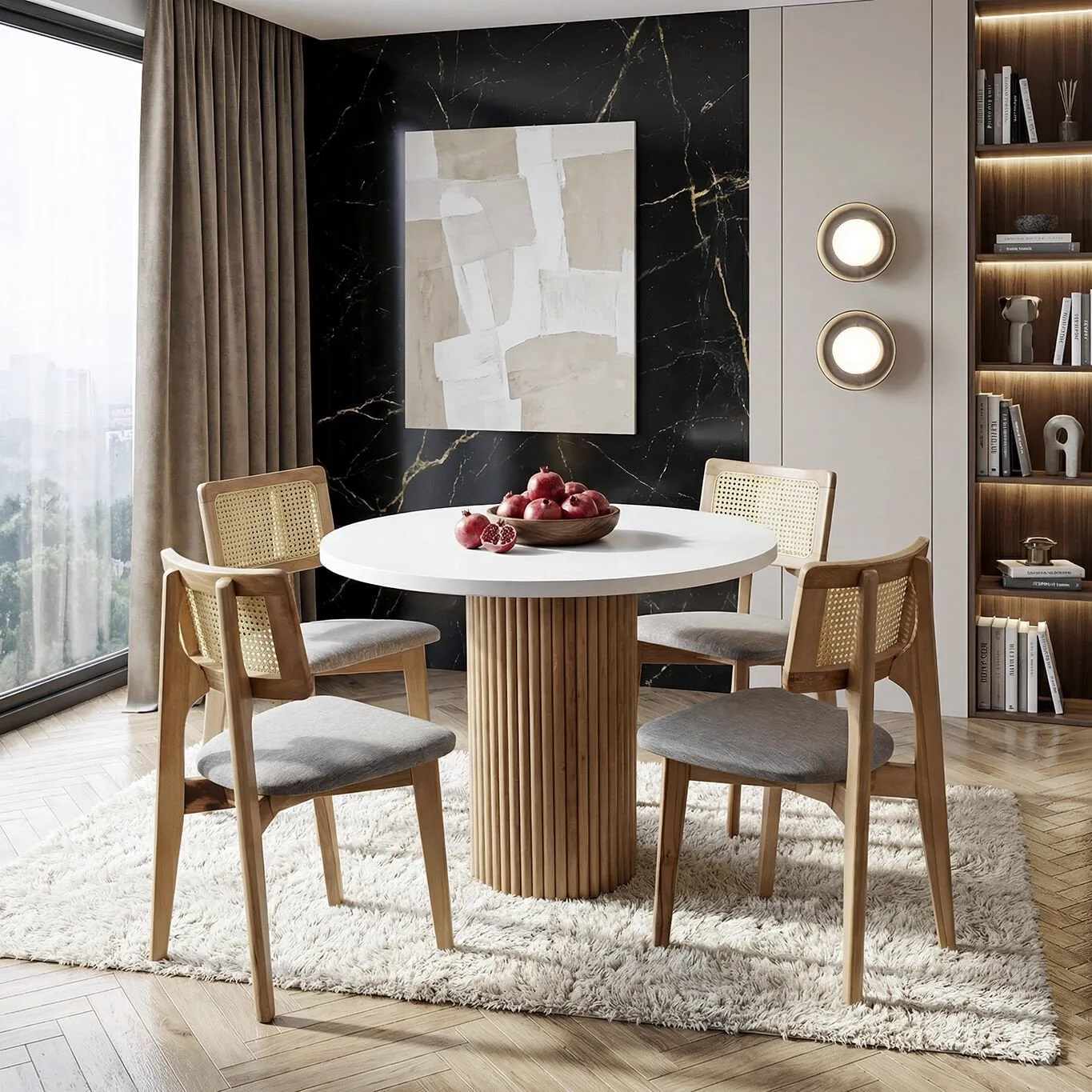 Polo Round Table & Yonca Wicker Chair Set HDR1210