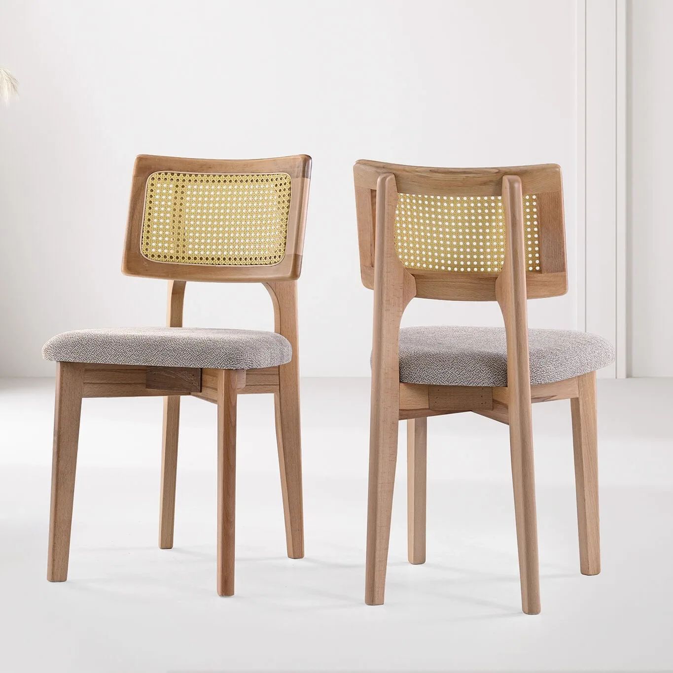 Cesme White Oval Table & Yonca Wicker Chair Set HDR1214