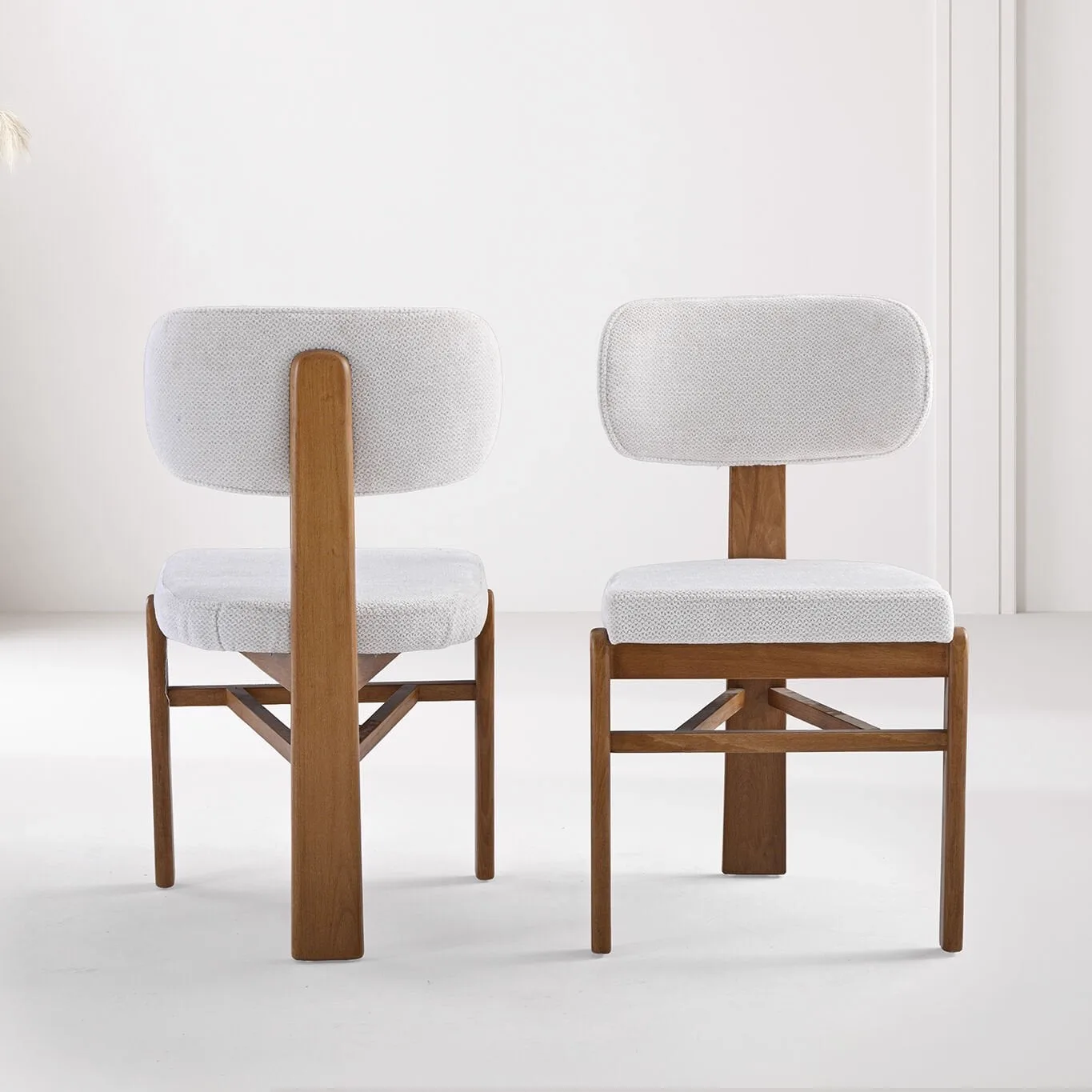 Ece Walnut Oval Table & Eyfel Chair Set HDR1212
