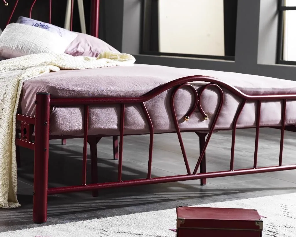 Orkide Metal Bedstead 160x200 ARM107 Burgundy