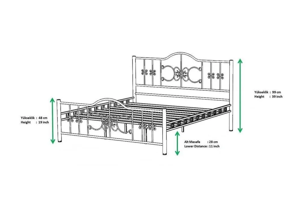 Pero Metal Bedstead 160x200 ARM114 White