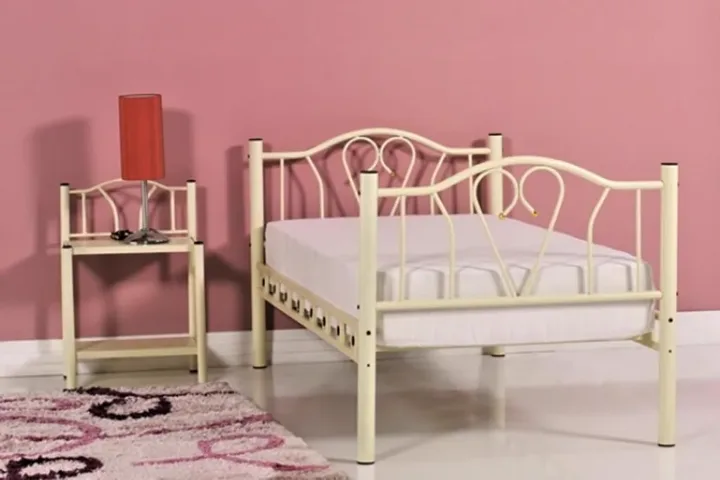 Orkide Metal Bedstead 180x200 ARM108 Cream