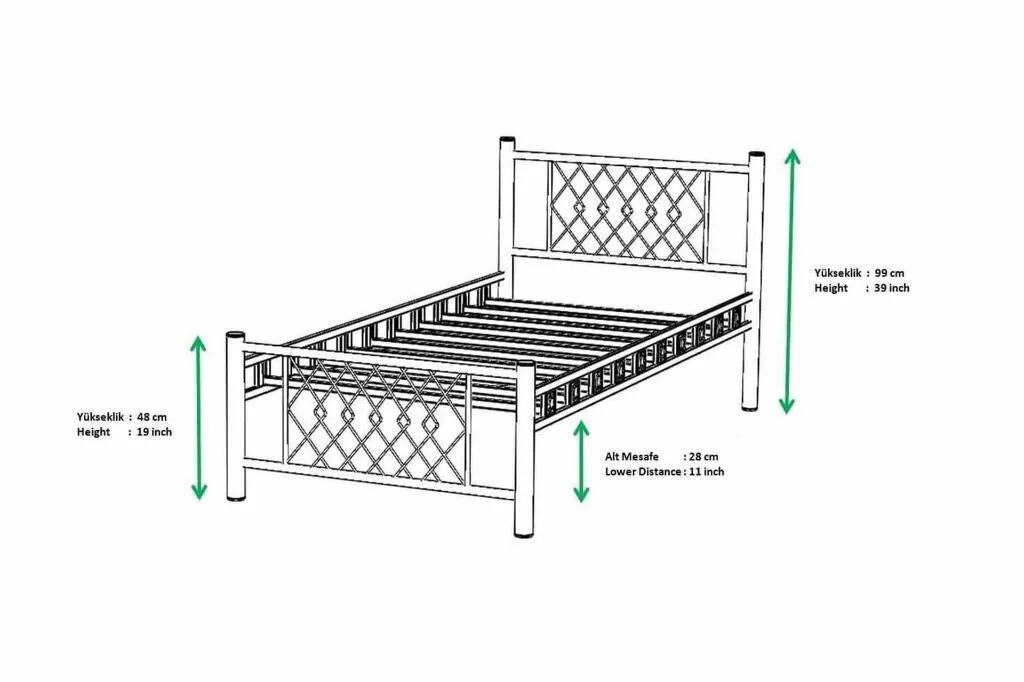 Metis Metal Bedstead 90x190 ARM164 White