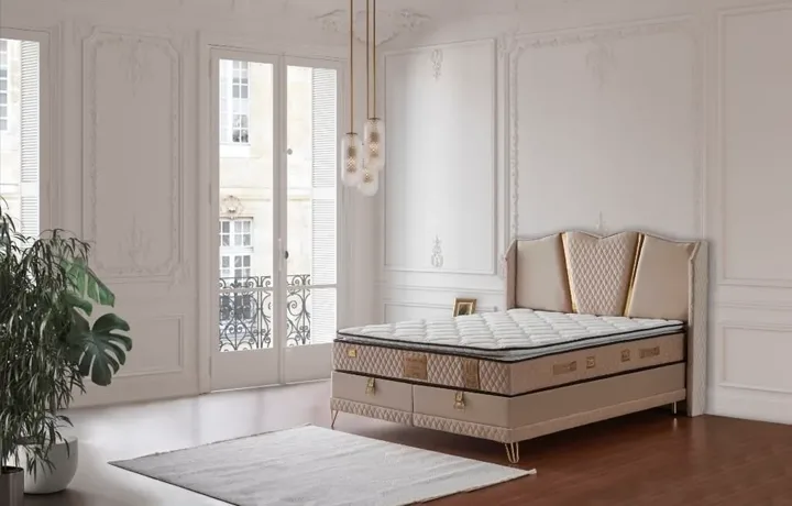 Valentine 200x200 Double Mattress, Divan base, Headboard Set MBL1010