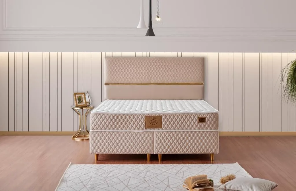 Kusto 150x200 Double Mattress, Divan Base & Headboard Set MBL1012