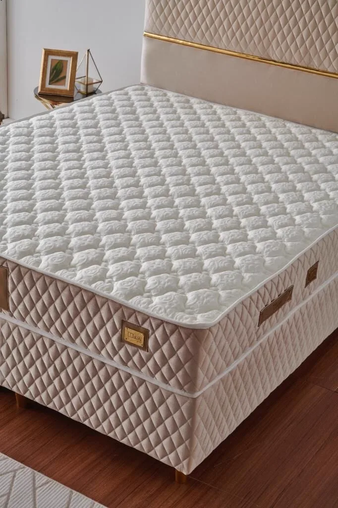 Kusto 150x200 Double Mattress, Divan Base & Headboard Set MBL1012