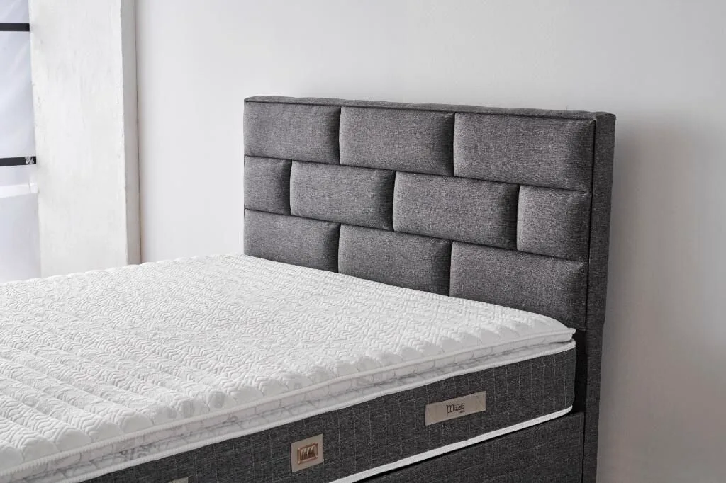 Stone 150x200 Double Mattress, Divan Base & Headboard Set MBL1011