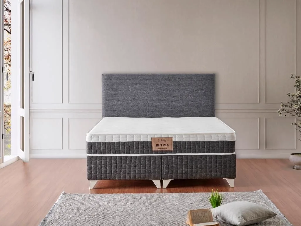 Optima 160x200 Double Mattress, Divan Base & Headboard Set MBL1016