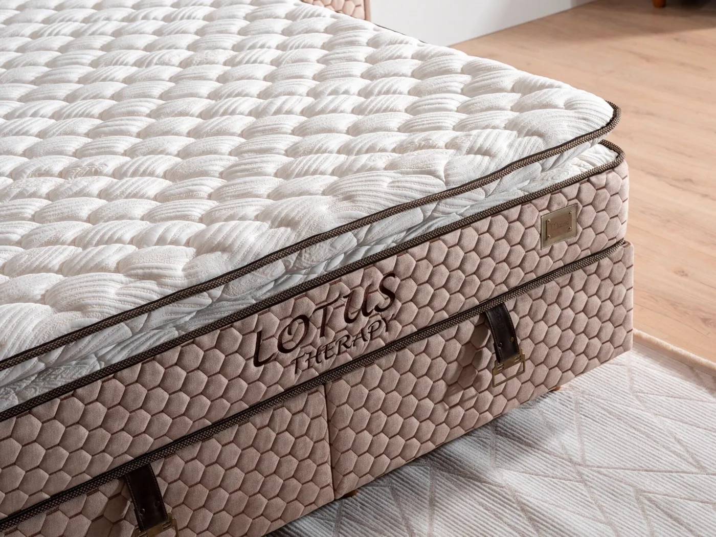 Lotus 140x200 Double Mattress, Divan Base & Headboard Set MBL1006