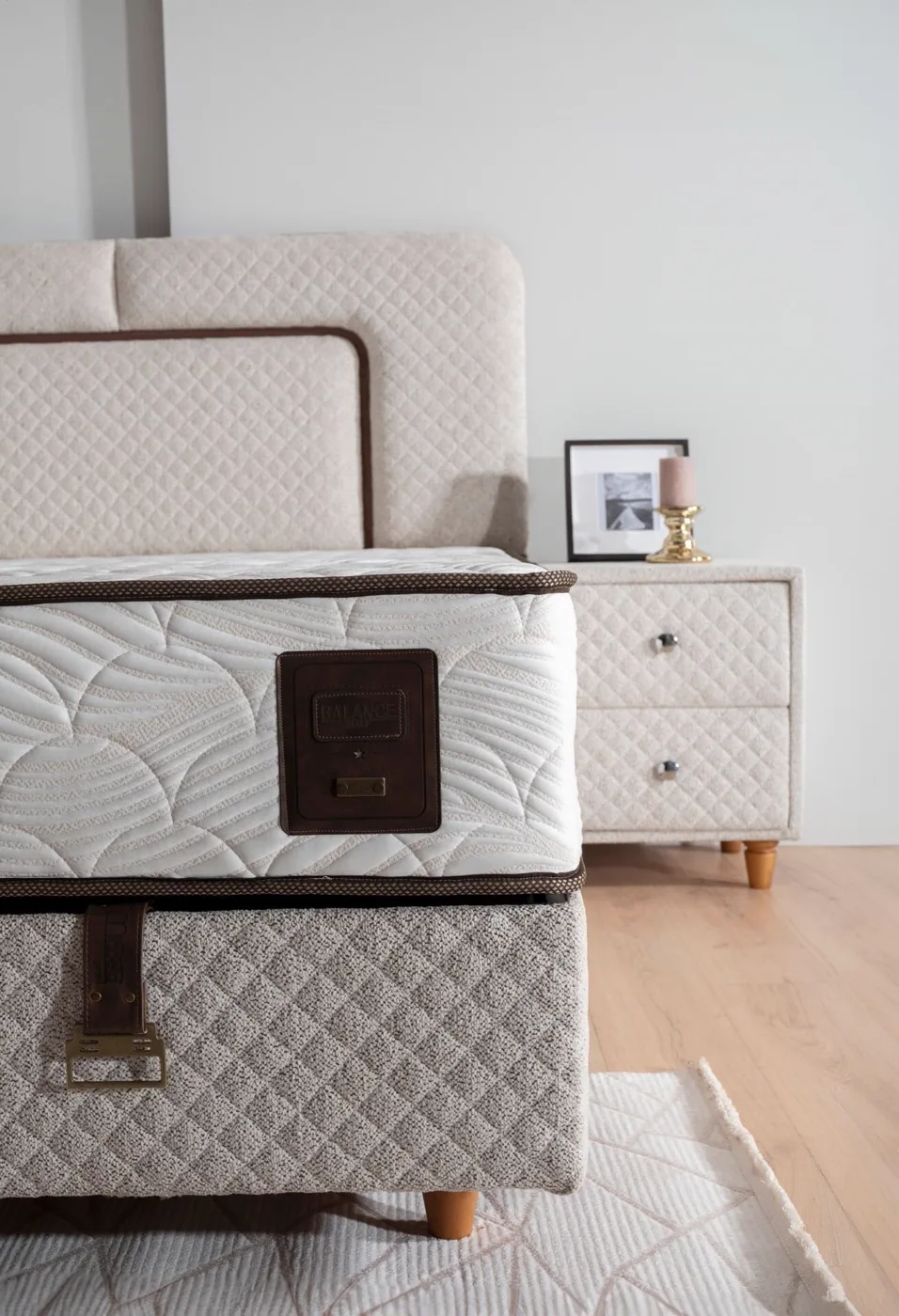 Balance 180x200 Double Mattress, Divan Base & Headboard Set MBL1002