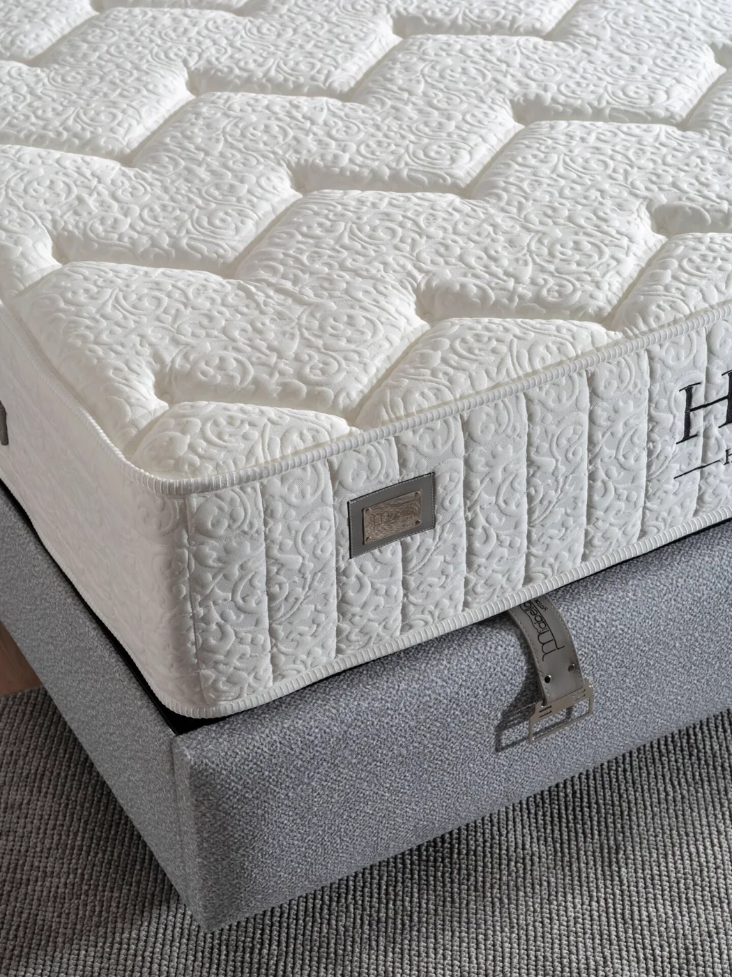 Kermes 100x200 Single Mattress, Divan Base & Headboard Set MBL1001
