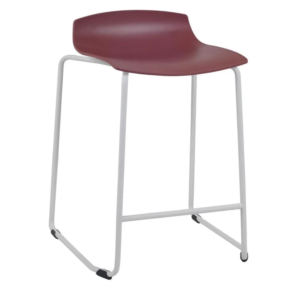 X-treme Sled Pro Dark Red - White Bar Stool PPT1659