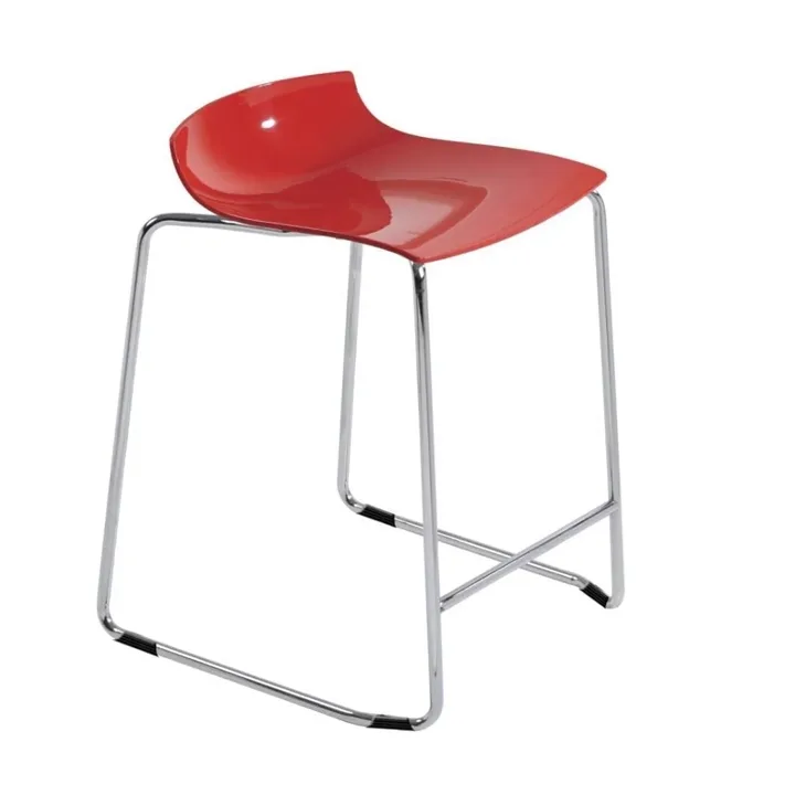 X-treme Sled Solid Red - Chrome-Plated Bar Stool PPT1639