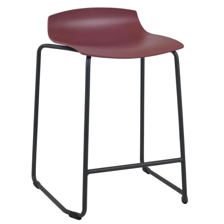 X-treme Sled Pro Dark Red - White Bar Stool PPT1644