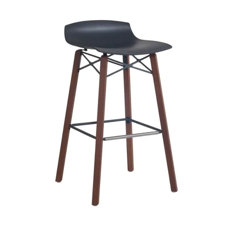 X-treme BSS Wox Pro (Iroko) Anthracite - Iroko Wooden Leg Bar Stool PPT1631