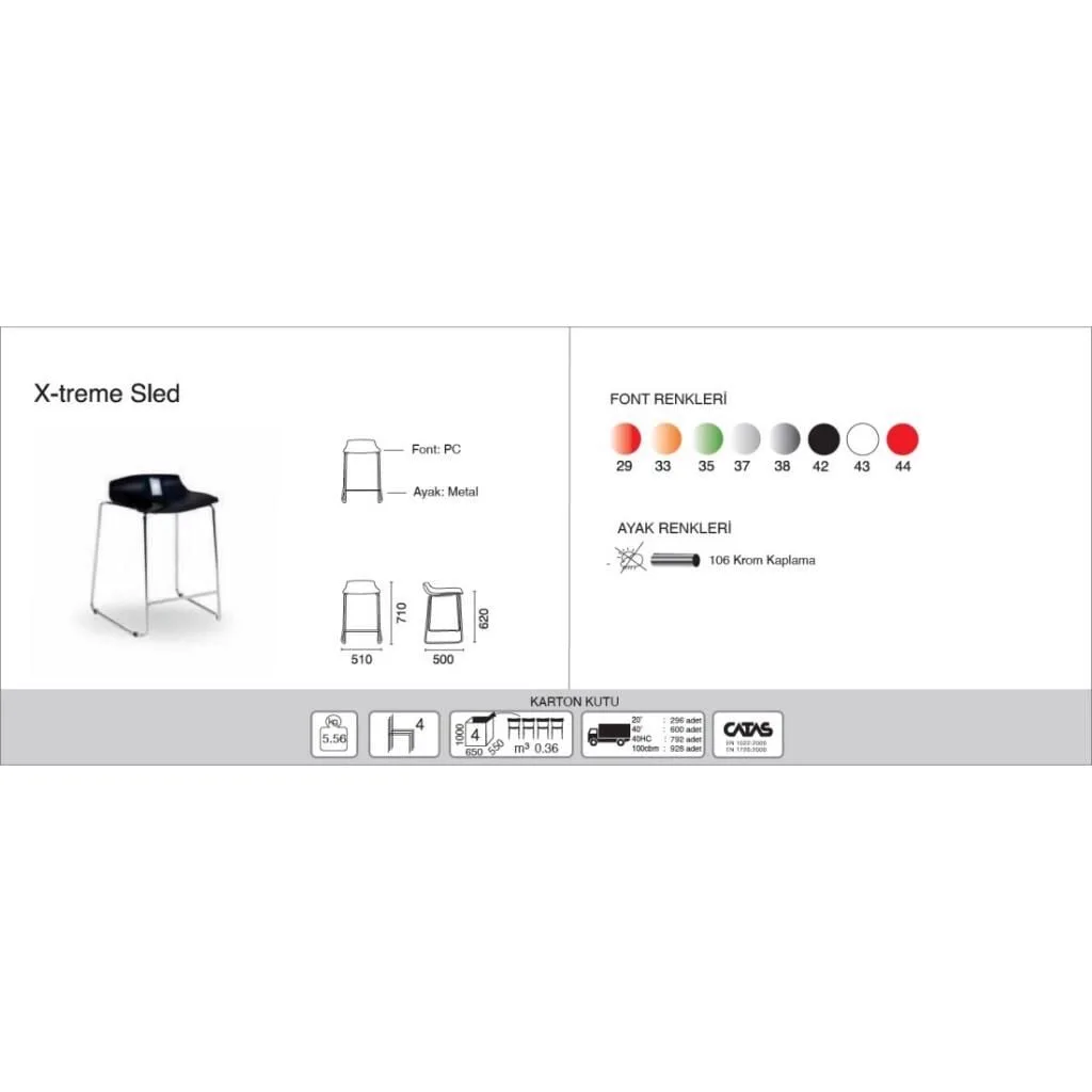 X-treme Sled Green Transparent - Chrome-Plated Bar Stool PPT1632