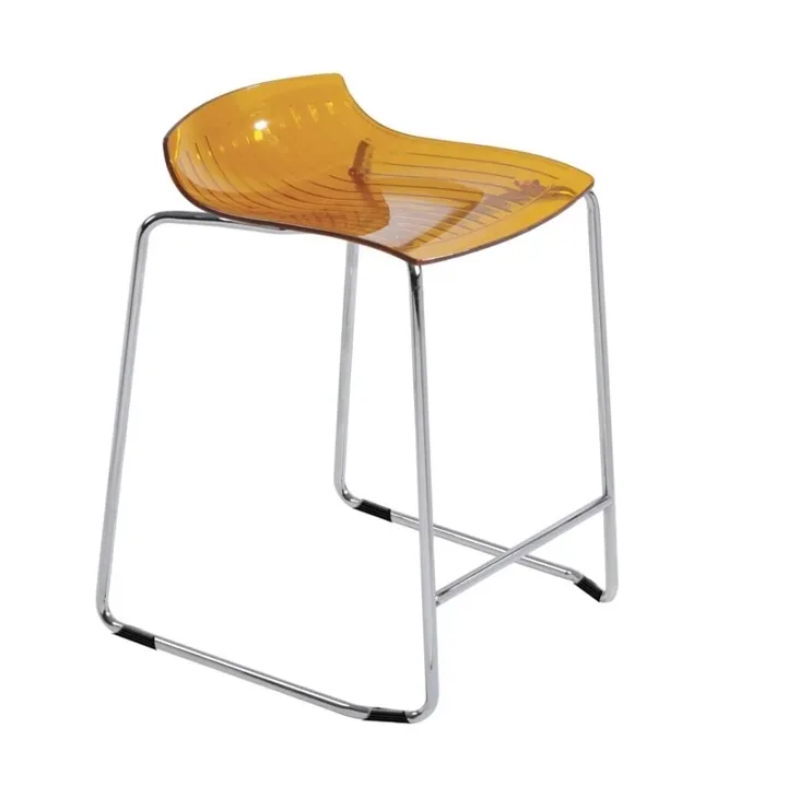 X-treme Sled Orange Transparent - Chrome-Plated Bar Stool PPT1634