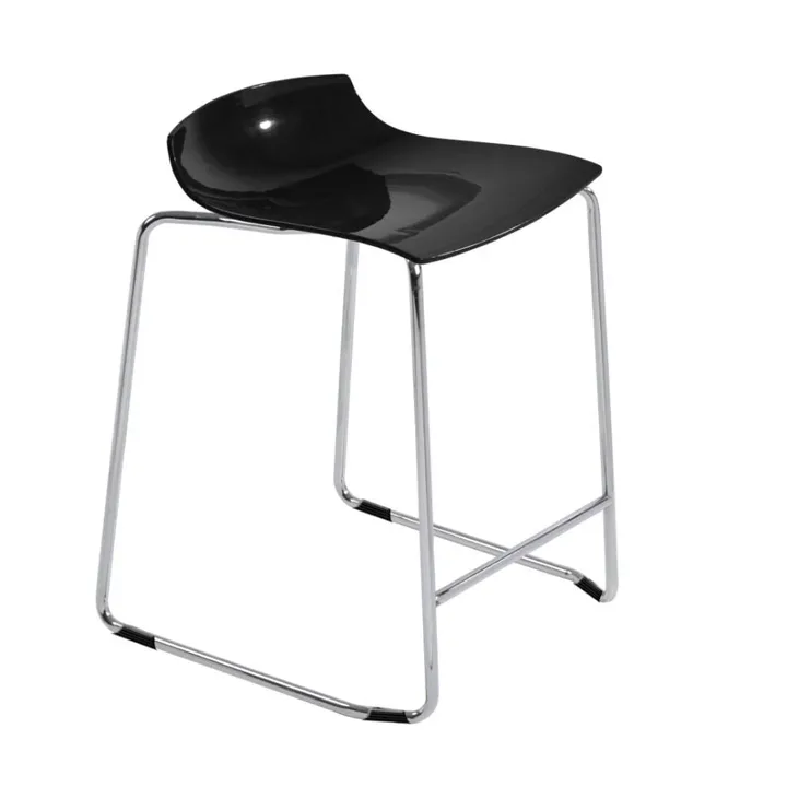 X-treme Sled Solid Black - Chrome-Plated Bar Stool PPT1633