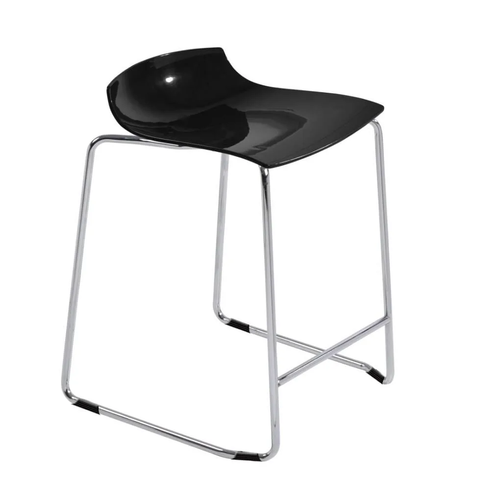 X-treme Sled Solid Black - Chrome-Plated Bar Stool PPT1633