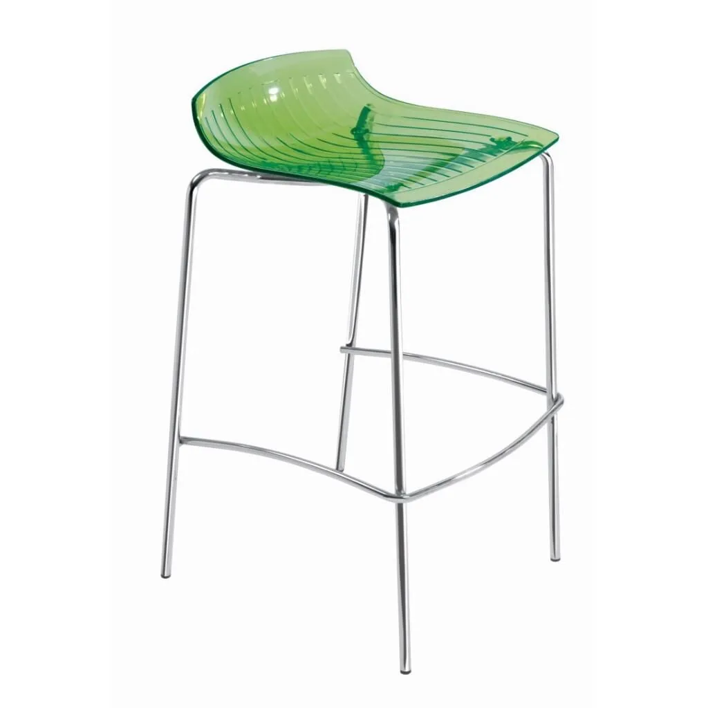 X-treme BSS groen transparant - verchroomde barkruk PPT1603
