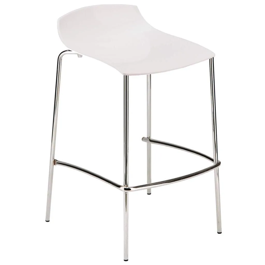 X-treme BSS Solid White - Chrome-Plated Bar Stool PPT1605