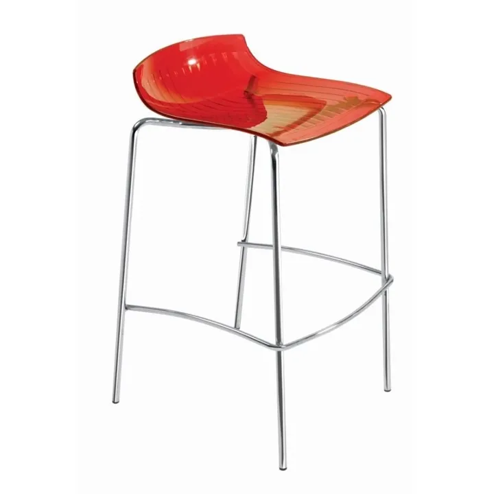 X-treme BSS Red Transparent - Chrome-Plated Bar Stool PPT1607