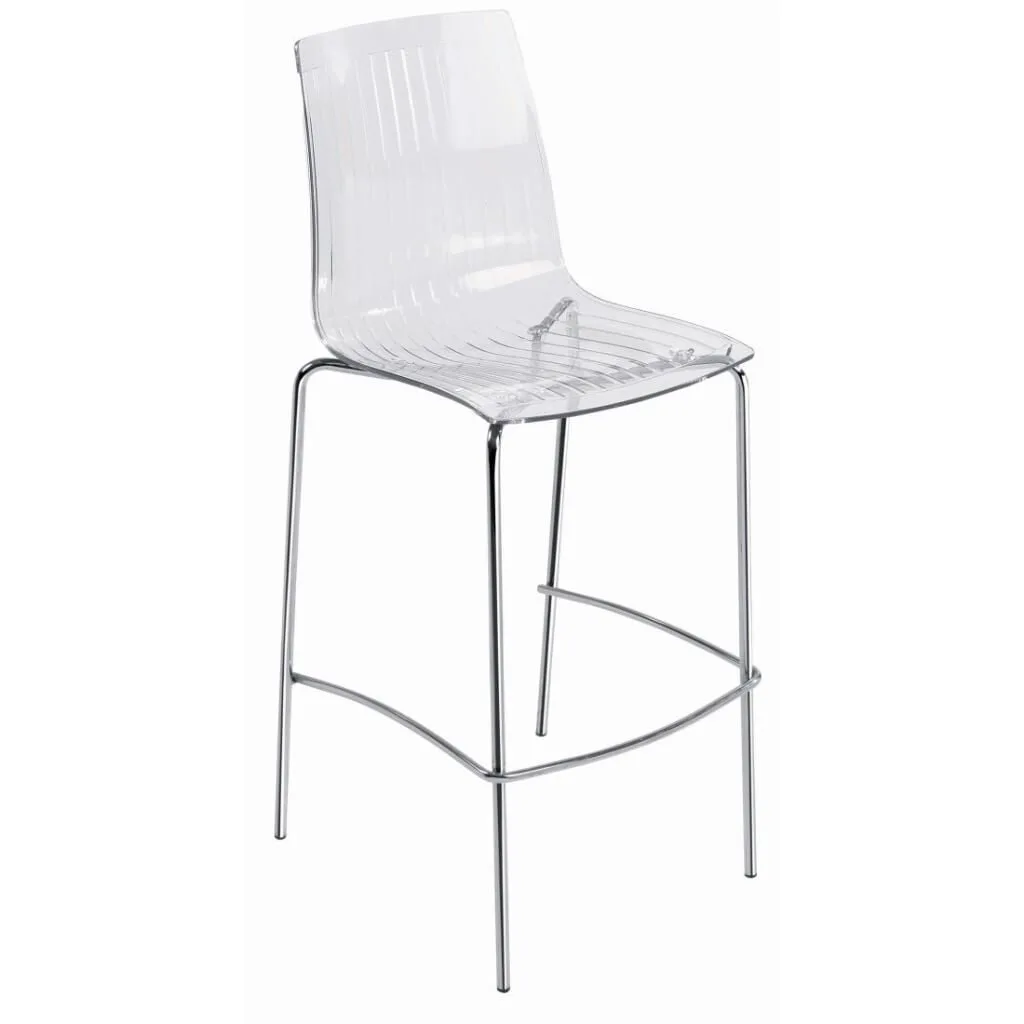X-treme BSL Clear Transparent - White Bar Chair PPT1571